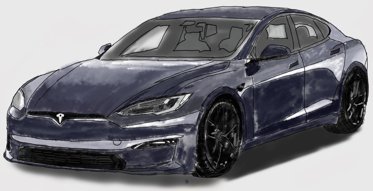 Tesla Model S Zeichnung